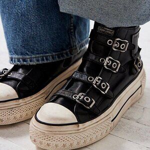 NEW ASH Leather Razor High Tops for womens in black 72515m8